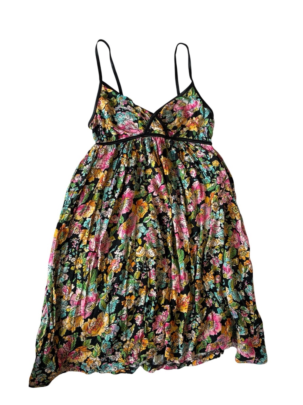 Floral Spaghetti-Strap Babydoll Mini Dress